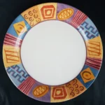 Corelle Tribal Dinner Plate 10.25" Multicolor Geometric Pattern
