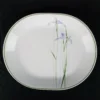 Corelle (Corning) SHADOW IRIS Oval Serving Platter (Green Edge)