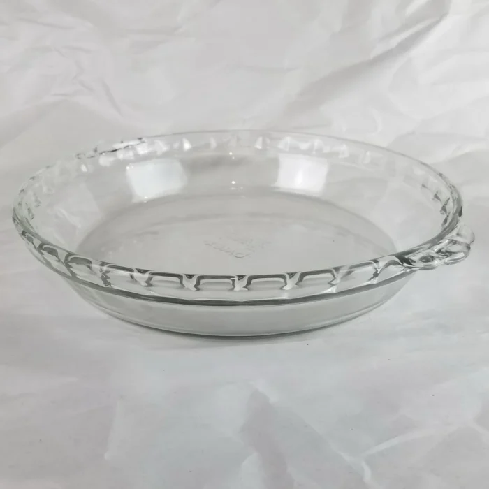PYREX #229 9-1/2 Inch Clear Glass Fluted Scalloped Edge Deep Dish Pie Plate