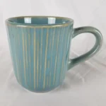 Bombay BLUE Mug Stoneware Ribbed Raised Dots