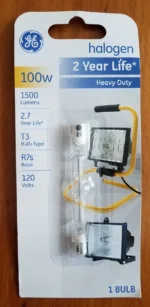 GE Halogen T3 R7s Lamp Bulb Heavy Duty 100W 1500 Lumens