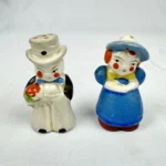 Vintage Porcelain Gentleman & Lady Salt & Pepper Shakers Japan