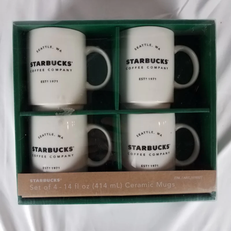 Starbucks Coffee Gift Set - 4 Ceramic Mugs 2008