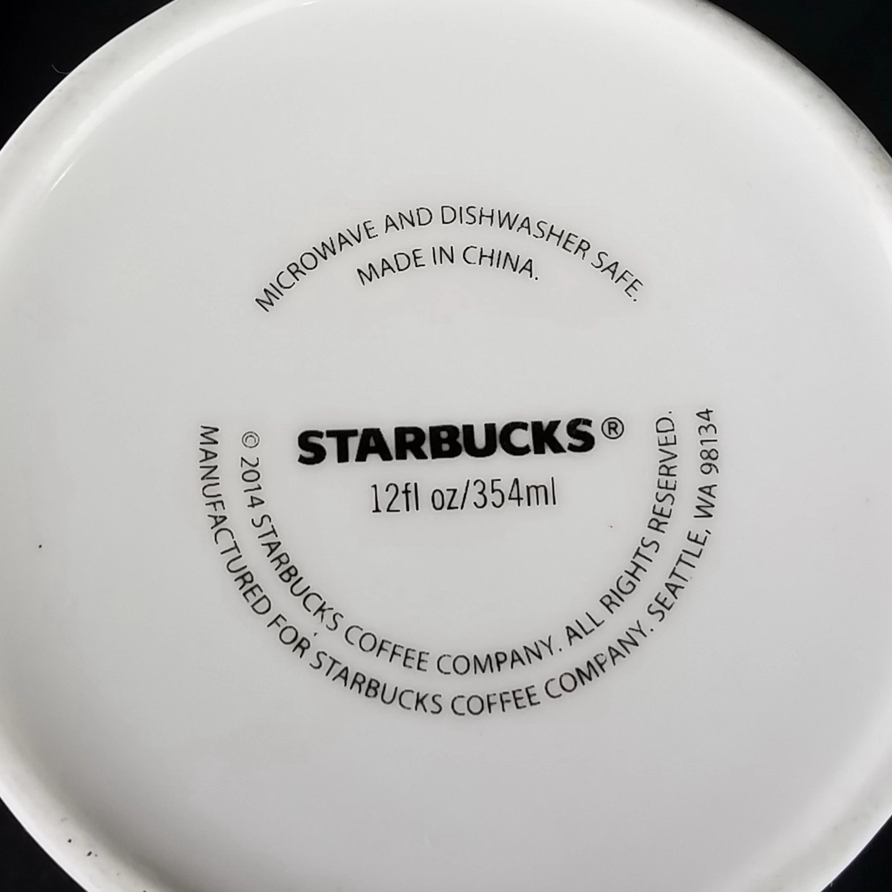 2014 Starbucks Coffee 12oz Cup Mug Red Floral Abstract Starburst Holiday - Image 5
