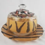 Smithereens Signed Vikki '00 Hand Painted Glass Covered Serving Dish