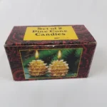 Gold Painted Glider Pine Cone Candles - Set of 2 NIB