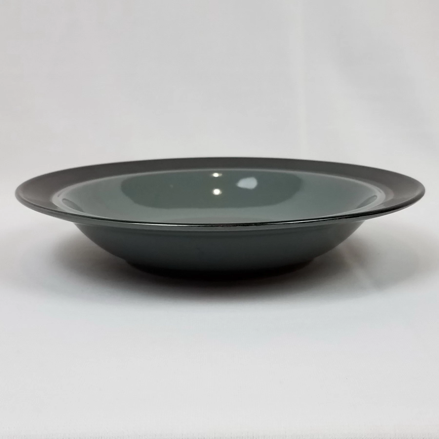 Crown Corning BLACK & GRAY CEREAL BOWL Stoneware Japan
