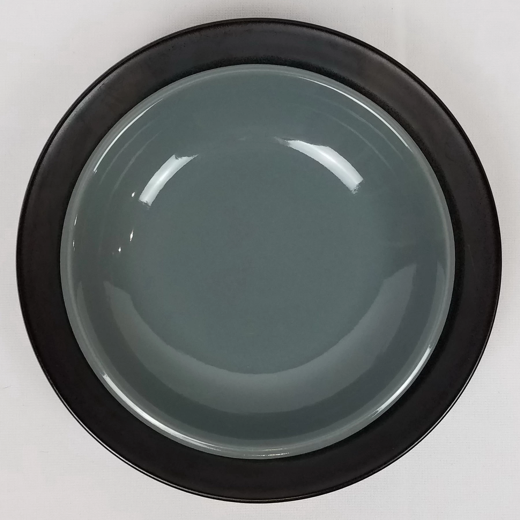 Crown Corning BLACK & GRAY CEREAL BOWL Stoneware Japan - Image 2