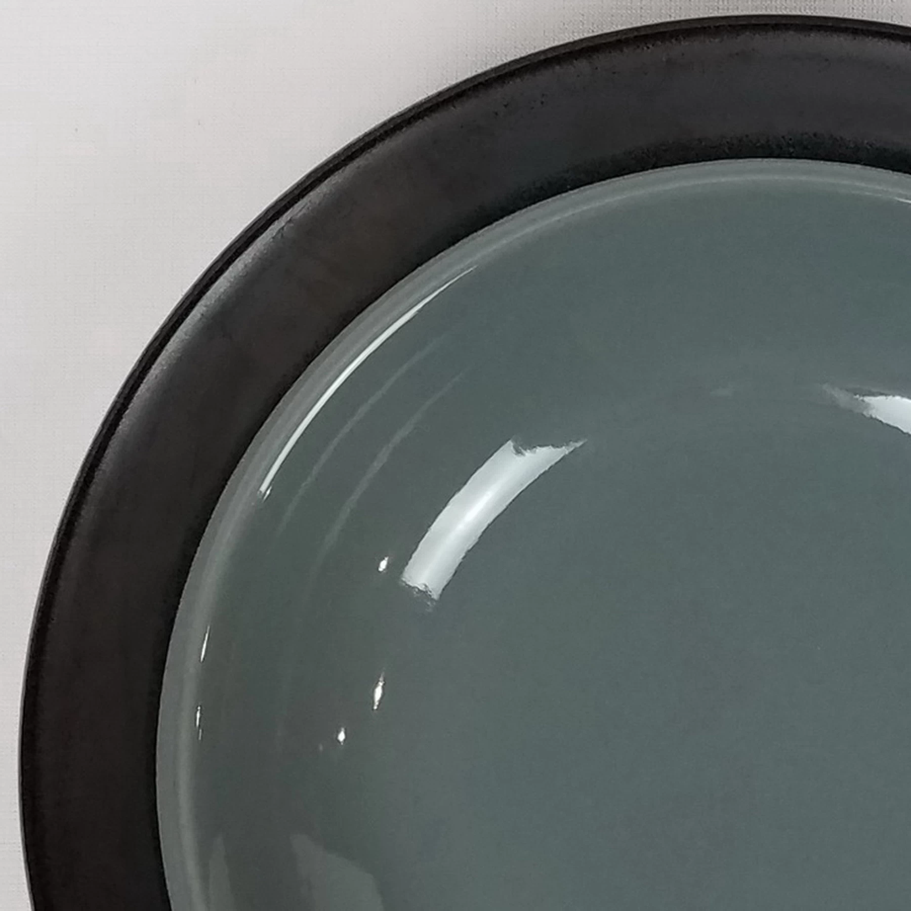 Crown Corning BLACK & GRAY CEREAL BOWL Stoneware Japan - Image 3