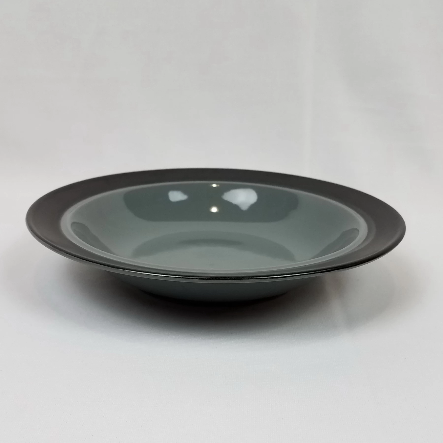 Crown Corning BLACK & GRAY CEREAL BOWL Stoneware Japan - Image 4