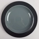 Crown Corning Stoneware LUNCHEON PLATE Black & Gray Japan