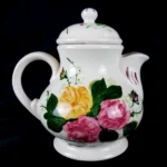 Teapot Blue Ridge Southern Pottery ROSE BOUQUET - Hand Painted USA