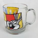 Looney Tunes Glass Cup Mug BUGS BUNNY TWEETIE BIRD SYLVESTER 1994 Warner Bro