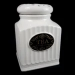 THL Tea Canister - Pierced Top Shabby Chic Ceramic