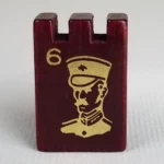 #6 LIEUTENANT (Red) - Stratego (1961) - Replacement Game Piece - Wood