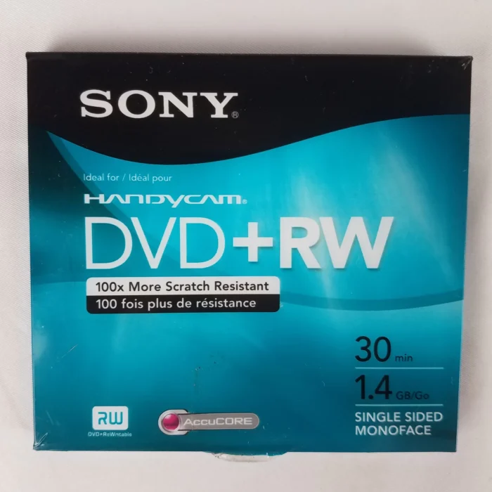 Sony HandyCam DVD+RW Disc 30min 1.4GB Single Sided Monoface - Single