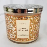 White Barn Bath & Body Works VANILLA SNOWFLAKE Scented 14.5 oz Jar Candle 3 Wick