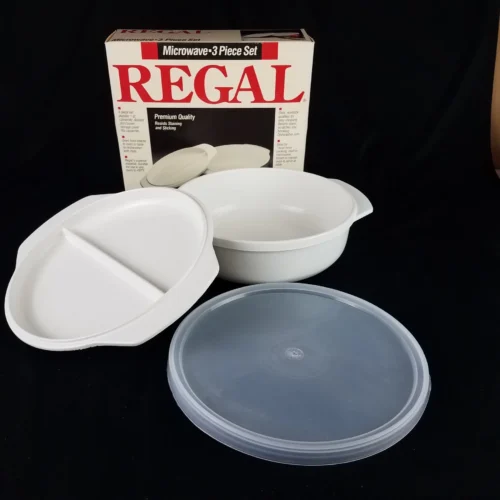 Vintage Regal Ware 1 Quart Casserole Dish Divided Lid Microwave Cookware