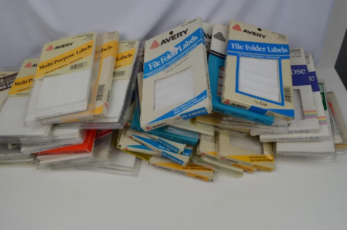 Label Lot As Found ~ Mailing Filing Multi Color Binder... 40+ Boxes Mostly New