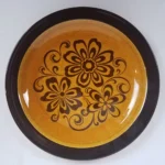 Andre Ponche DECOSTONE Dinner Plate Brown Daisy Flower