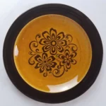 Andre Ponche DECOSTONE Salad Plate Brown Daisy Flower
