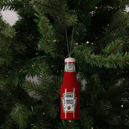 HEINZ Ketchup Bottle Christmas Decoupage Ornament Cracker Barrel Exclusive NEW