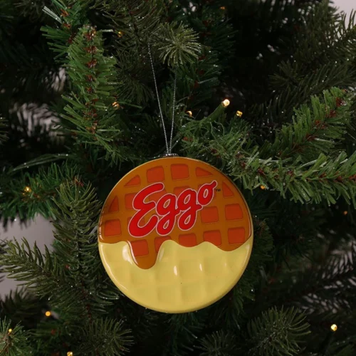Kellogg's EGGO Waffle Christmas Decoupage Ornament Cracker Barrel Exclusive NEW
