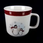 Royal Seasons SNOWMEN SCARF AND HAT Flat Cup Stoneware