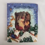 Vintage FIGI Merry Christmas Picture Frame Hand Painted 2000