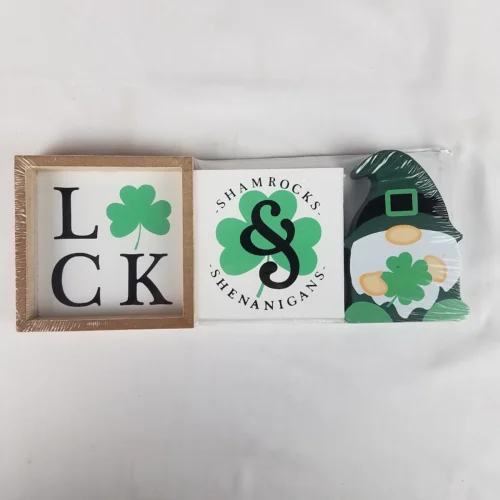 Target Bullseye Playground St Patrick's 3-Piece Prop Pack - Wood Plaques 2023