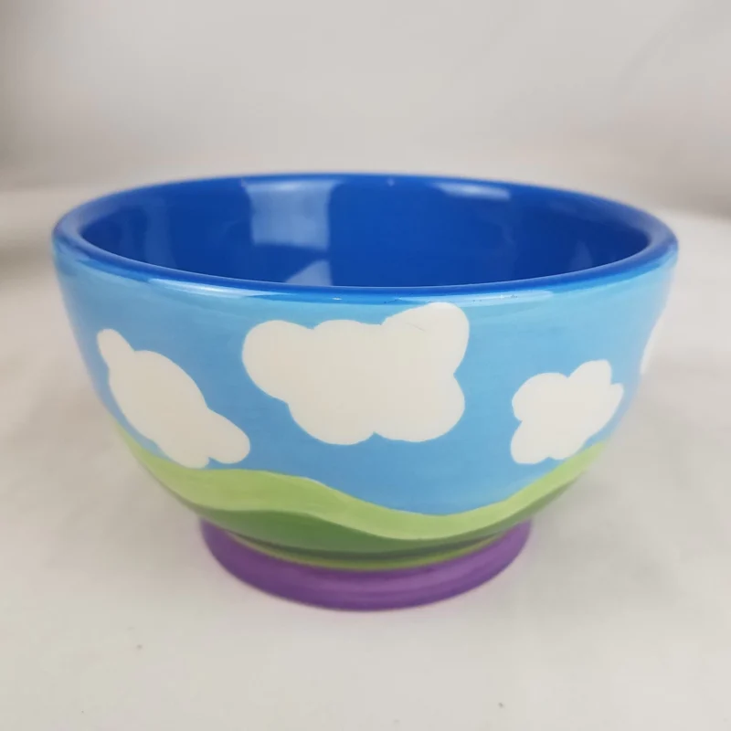 Ben & Jerry's Multicolor Footed Ice Cream Bowl - Blue HTF