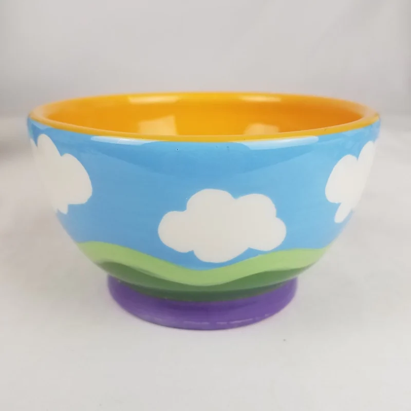 Ben & Jerry's Multicolor Footed Ice Cream Bowl - Yellow HTF