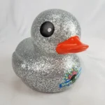 Large Silver Glitter Rubber Duck Star and Strikes Bowling