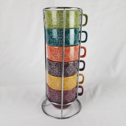 World Market Multicolor Stacking Coffee Cups
