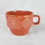 World Market Stacking Coffee Cup - Orange Quatrefoil
