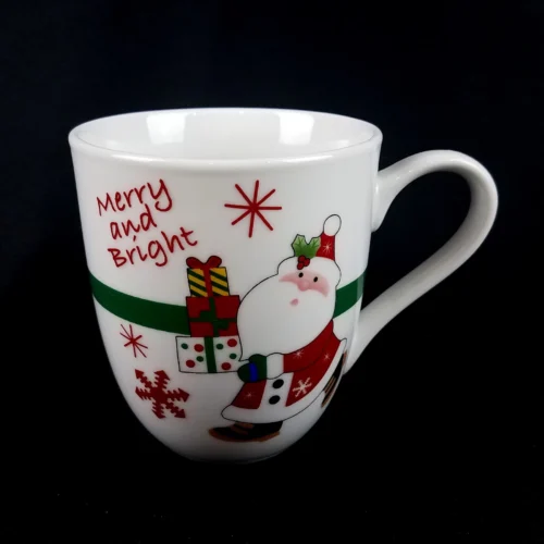 Fitz & Floyd MERRY & BRIGHT Mug Holiday Christmas Santa Claus