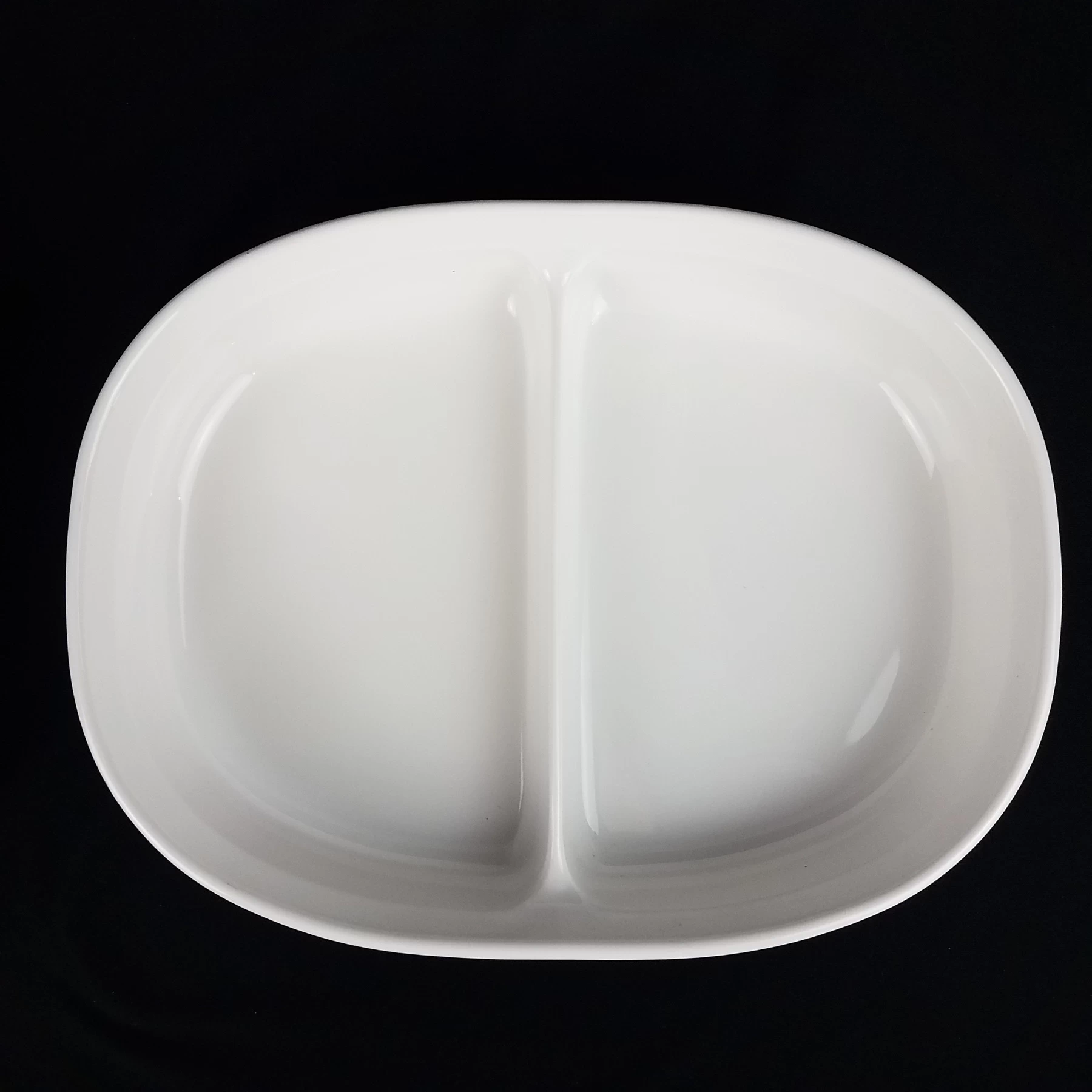CorningWare F-6-B French White Oval Divided Casserole Dish NO LID - Image 2